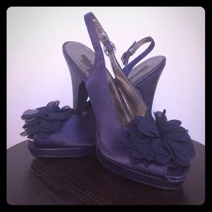 Purple heels with flower Size 8